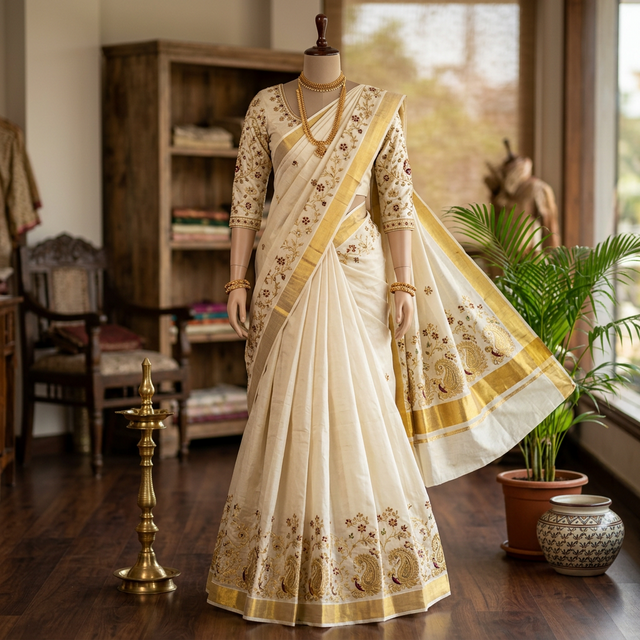 Elegant handloom sarees and designer blouses